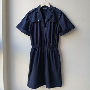 Brooks Brothers Popover Shirt Dress Navy Women's 2 Petite